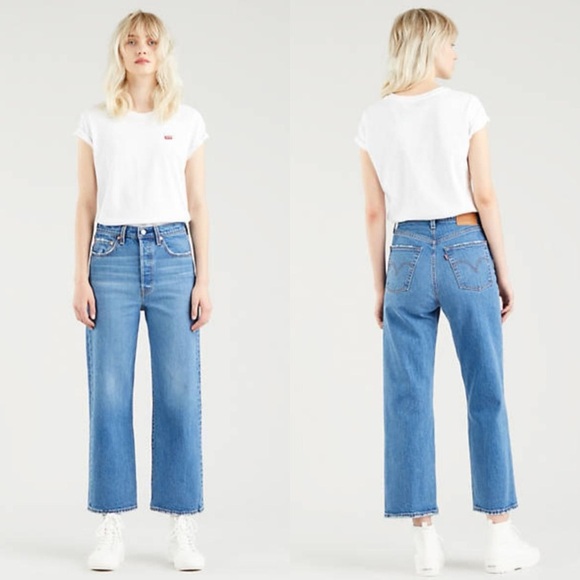 Levi’s Premium Denim RIBCAGE Straight Ankle Jeans In Jeans Color Women’s Size 30 - Picture 1 of 16